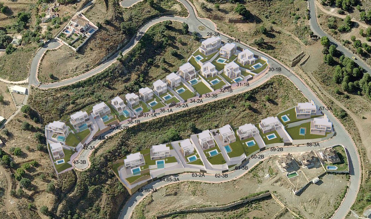 Exklusives Neubauprojekt in Mijas bestehend aus 26 zeitgenössischen Villen mit privatem Pool und Meerblick