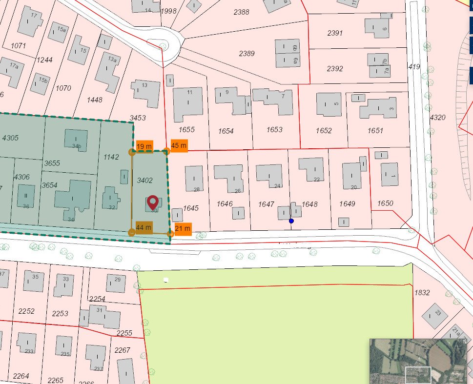 Bemaßung Gesamtgrundstück