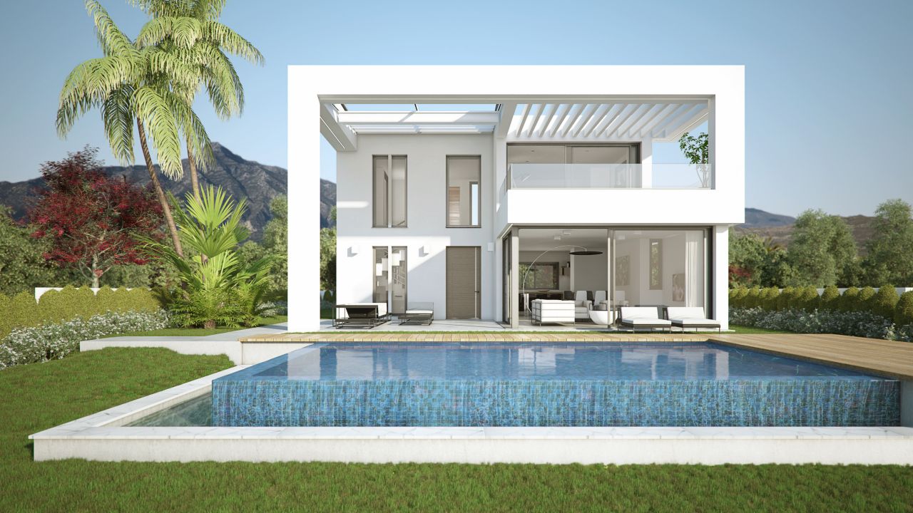 Mijas Costa: Exclusive new construction project in Mijas consisting of 26 contemporary villas with private pool and sea views 