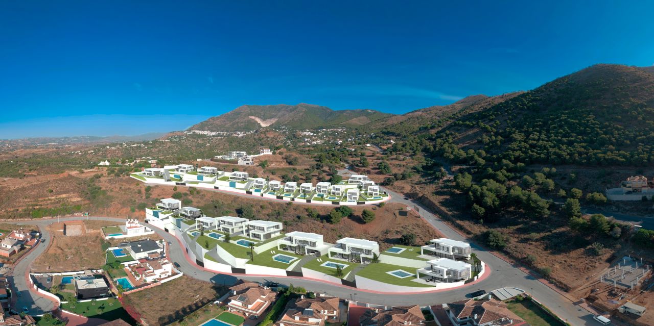Exclusive new construction project in Mijas consisting of 26 contemporary villas with private pool and sea views
