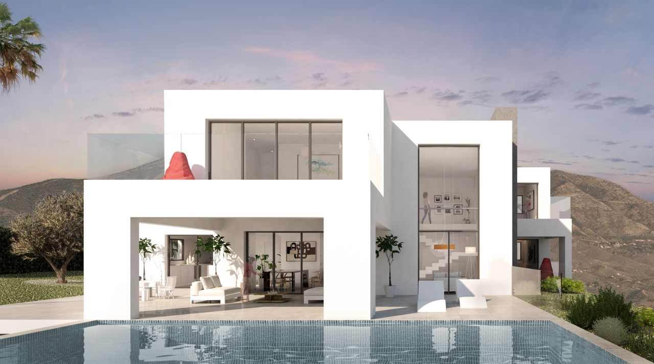 Ojen: A dream comes true! Contemporary villa project in Elviria, La Mairena, with breathtaking views. 