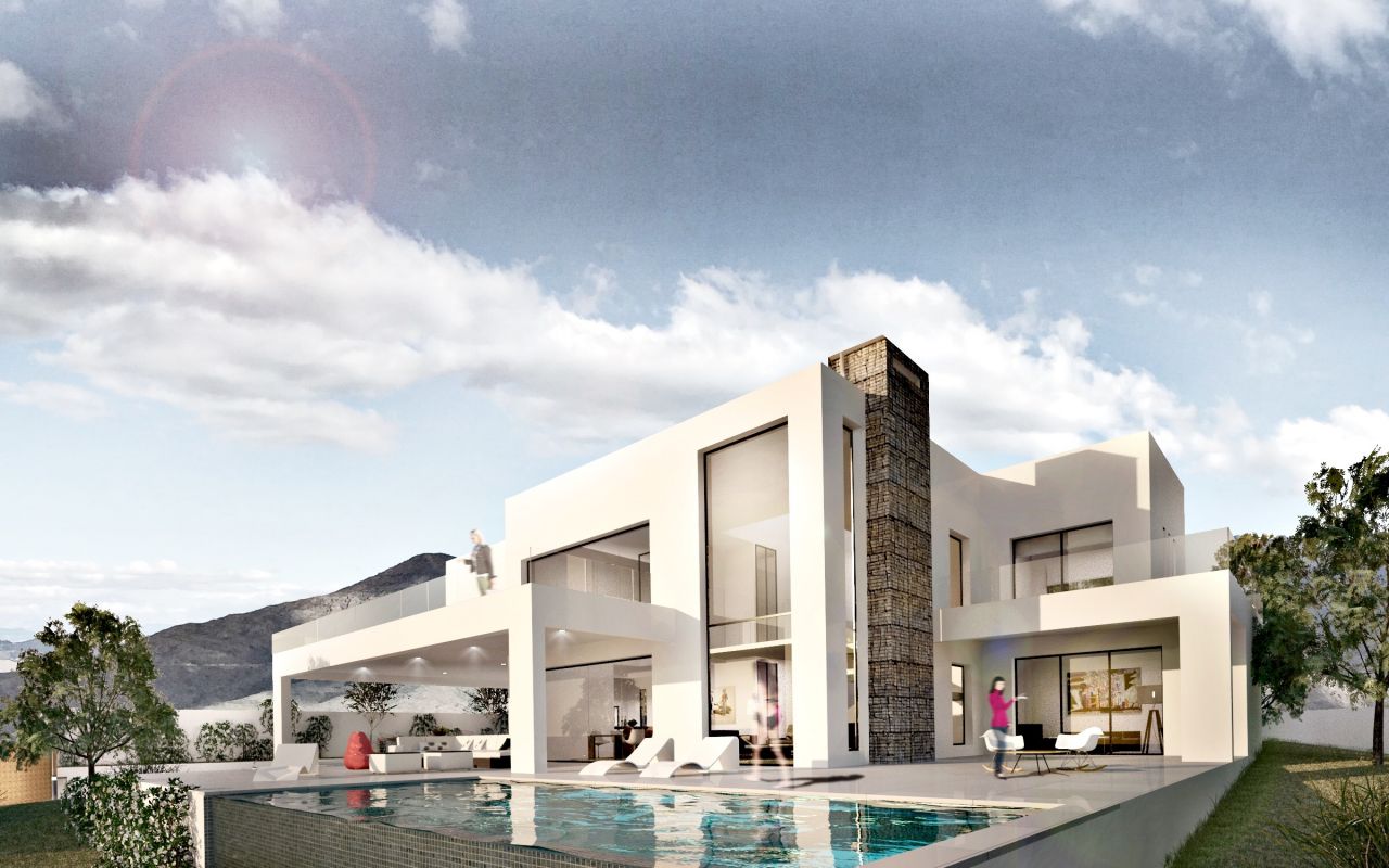 Contemporary villa project in Elviria, La Mairena, with breathtaking views.